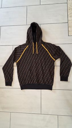 Original Fendi Hoodie FF-Monogram mit gelben Akzenten