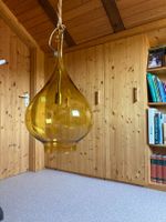 Hängeleuchte Glas bernsteinfarben grosser "Tropfen"