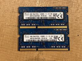 2× SK hynix 4GB DDR3L-1600 SO-DIMM | 8GB RAM