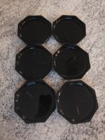 6 schwarze Untersetzer, von Luminarc Arcoroc Vintage Look
