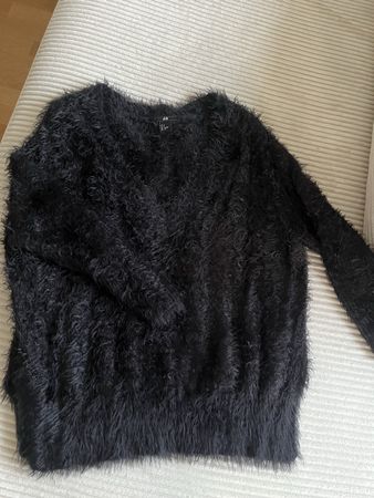 H&M Flauschiger Pullover, Schwarz, Gr. S - Kuschelig!