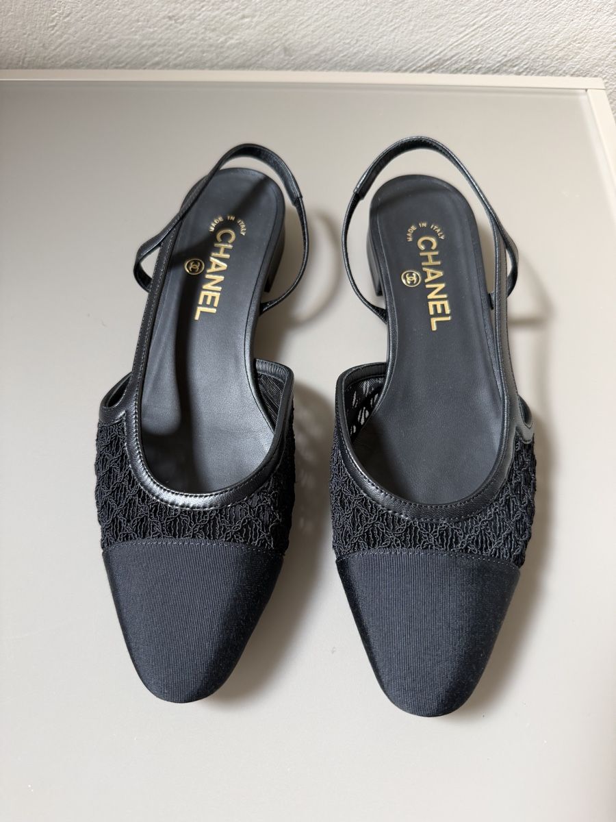 Chanel Scarpe da donna: Chanel slingbacks black – Usato da Martigny venduto da Fashion_Mania
