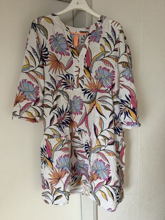 Street One Sommerkleid / Leinenkleid Gr. 42 – Tropical Print