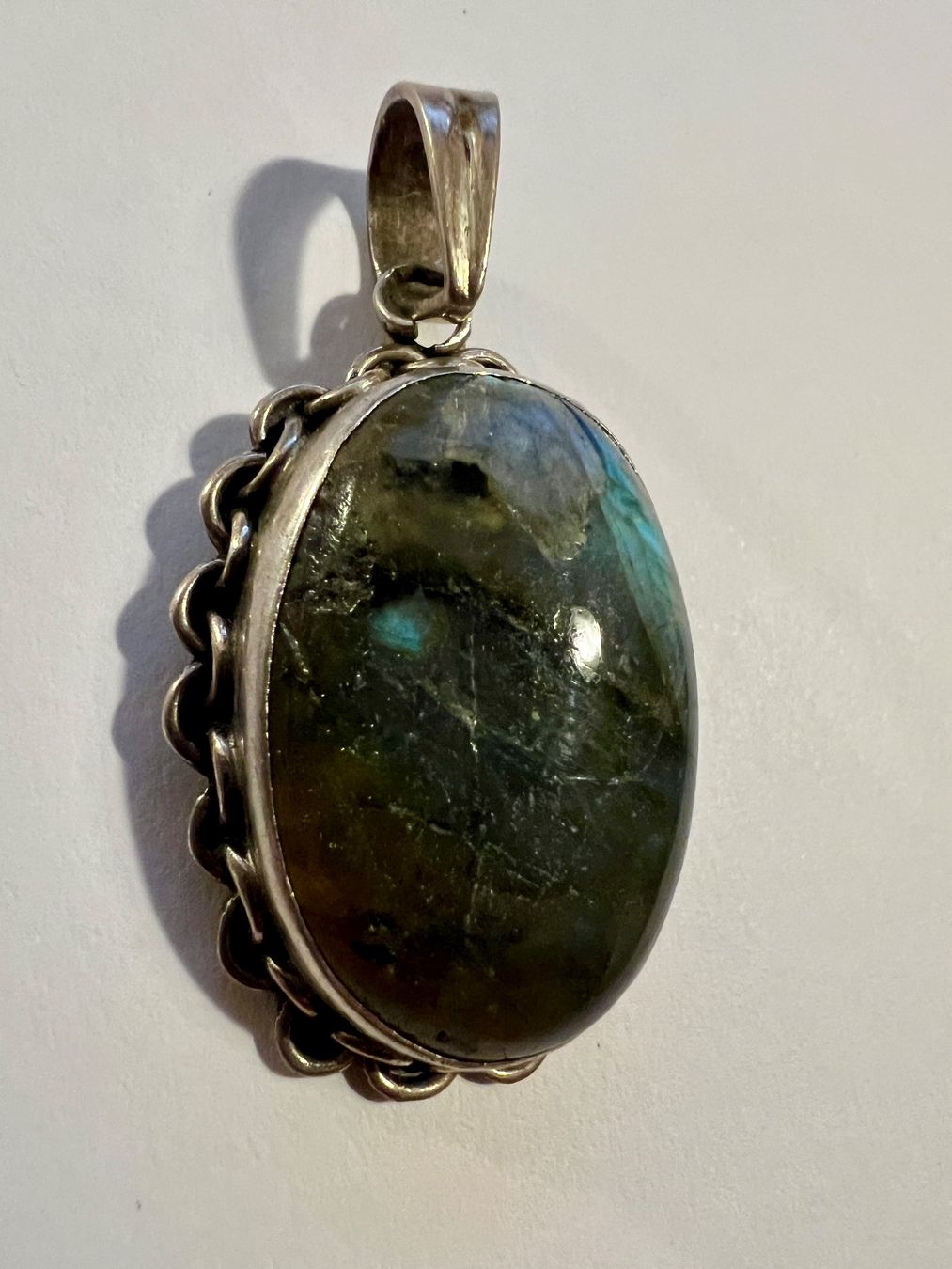 Ciondoli: Silber-Anhänger mit Labradorit-Stein – Usato da Chur venduto da Penting1935 2