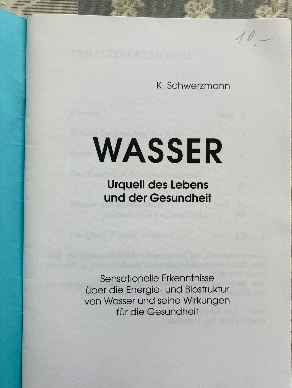 Libri: Urquell Wasser – Usato da Spiez venduto da Agenda01 1