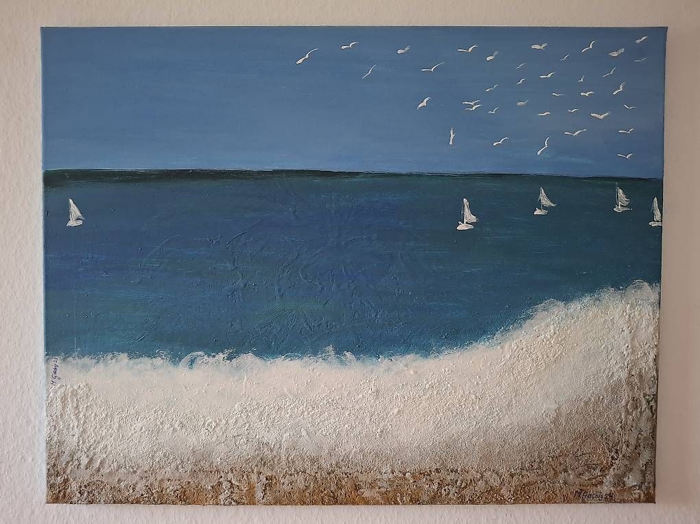 Gemälde: Meer und Schiffe – Gebraucht aus Meggen von myrta.gischig 1
