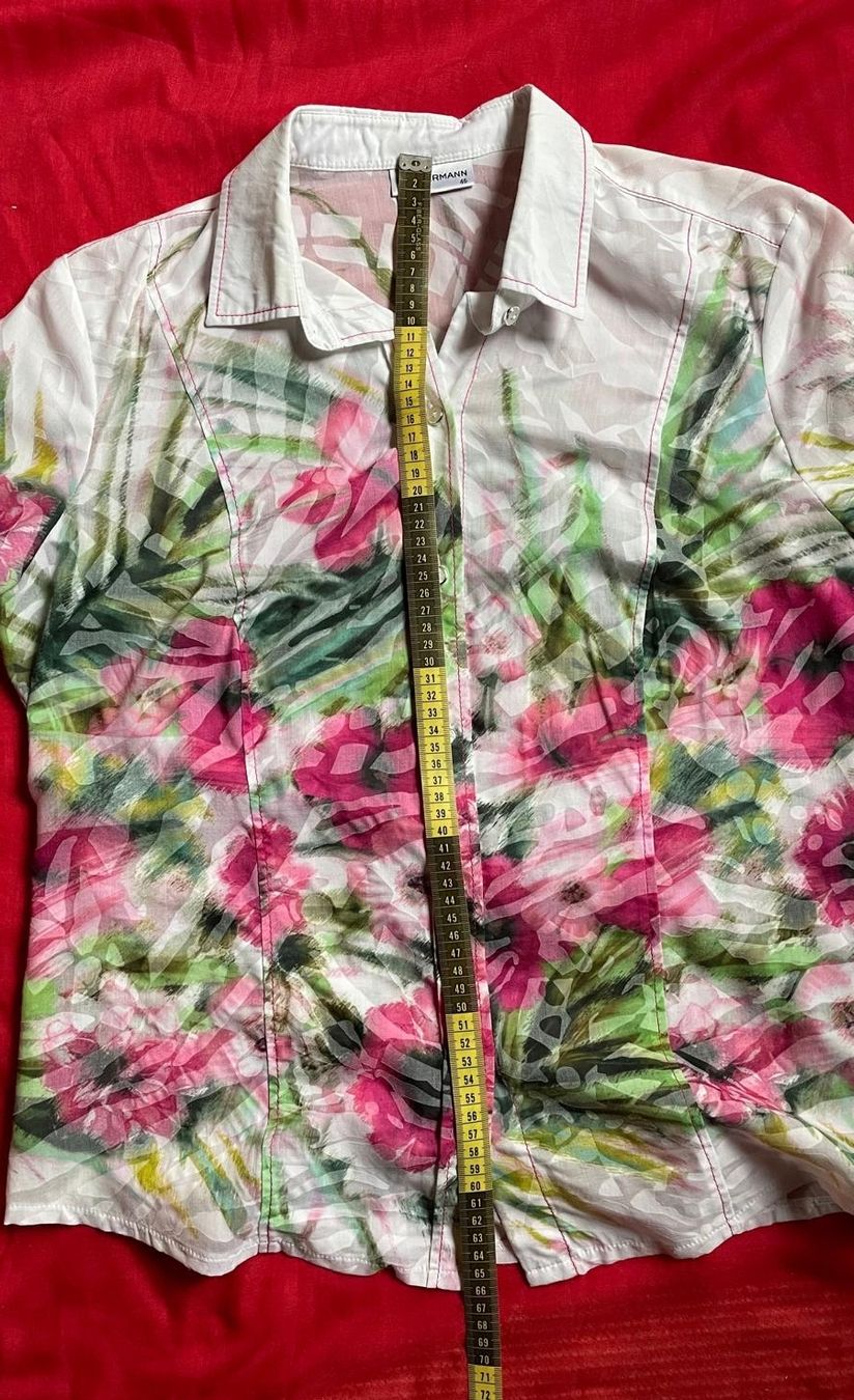 Camicette: Bluse Oberteil Gr. 44 von Sommermann mit Blumenmuster – Usato da Schaffhausen venduto da sunsetever 4