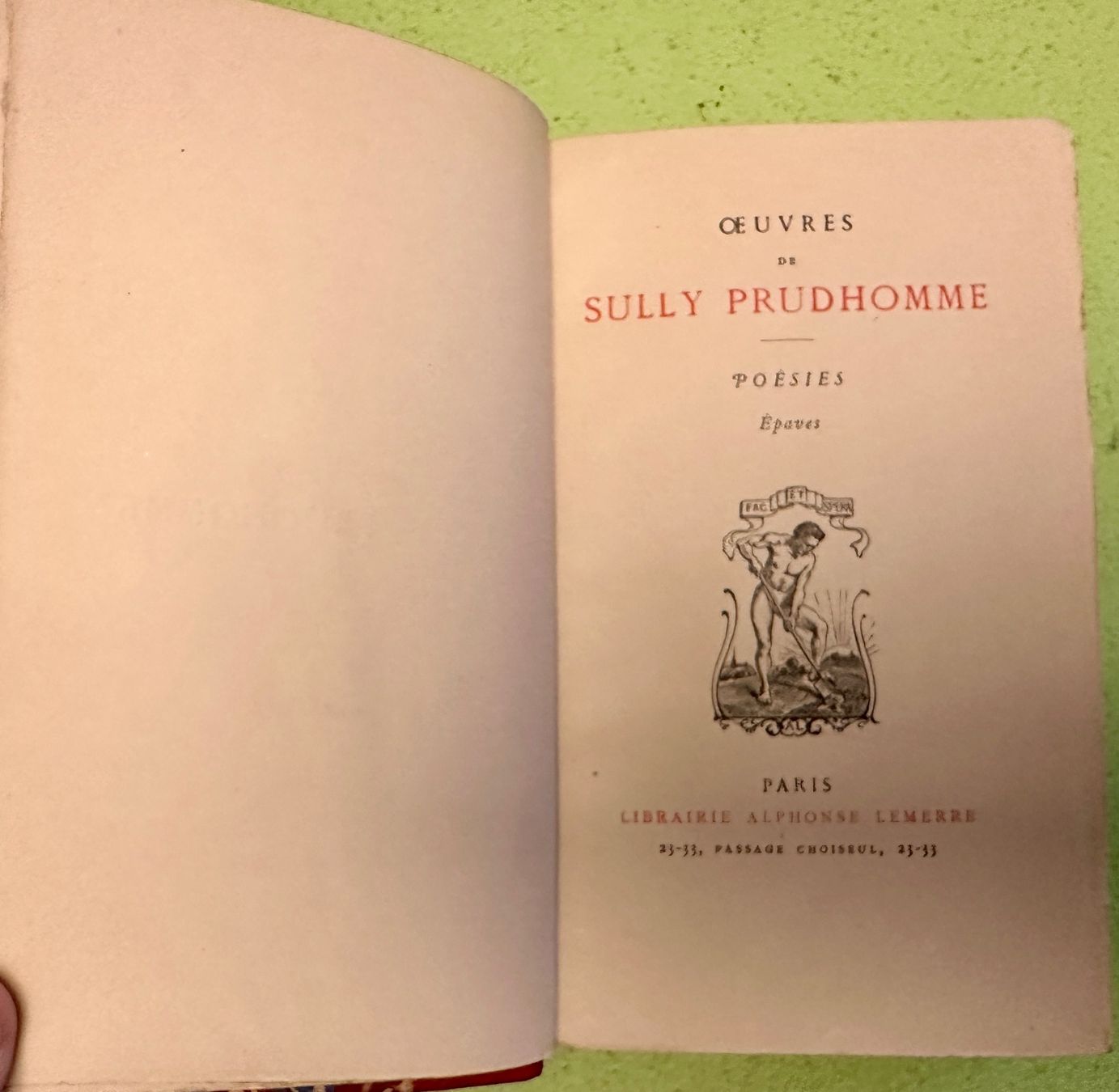 Libri: Sully Prudhomme: Poésies. – Usato da Zürich venduto da allp 3