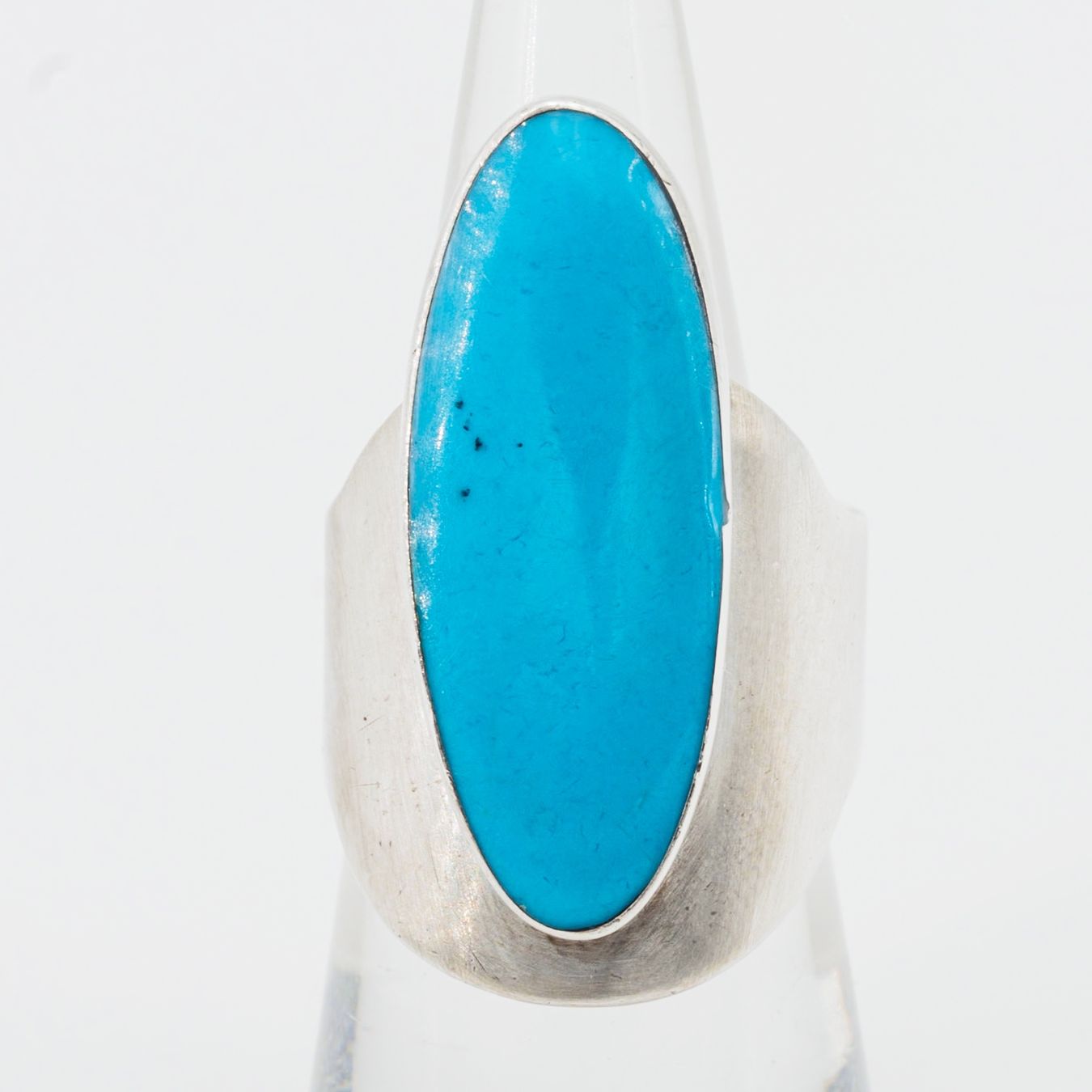 Bagues: Vintage Statement Ring; 925 Silber mit Türkis-Cabochon – D'occasion à Zürich par nostalgic_treasures 3
