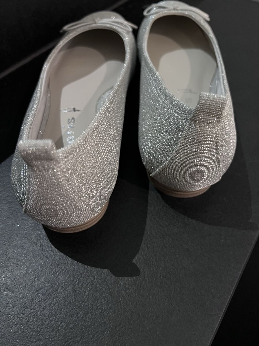 Tamaris Scarpe da donna: Tamaris Ballerinas Gr. 38 Glitzer Silber – Nuovo (secondo la descrizione) da Wolfhausen venduto da Starlake 5