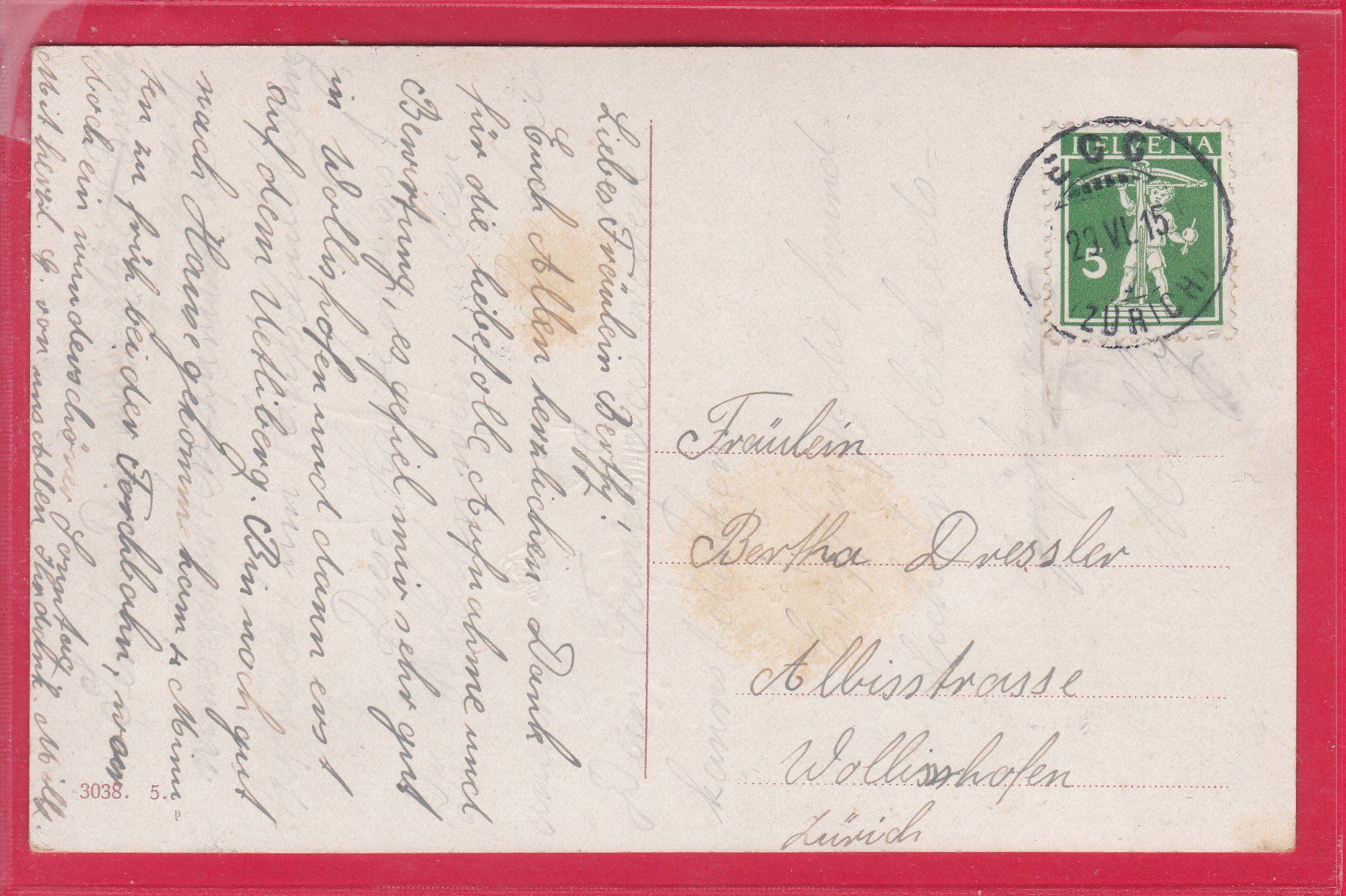 Cartoline postali: BEHÜT DICH GOTT, 29.6.1915 – Usato da Oberrieden venduto da Gebirgsstelze 1