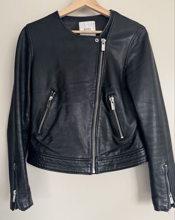 MANGO genuine leather jacket (100% lederjacke) - S/36