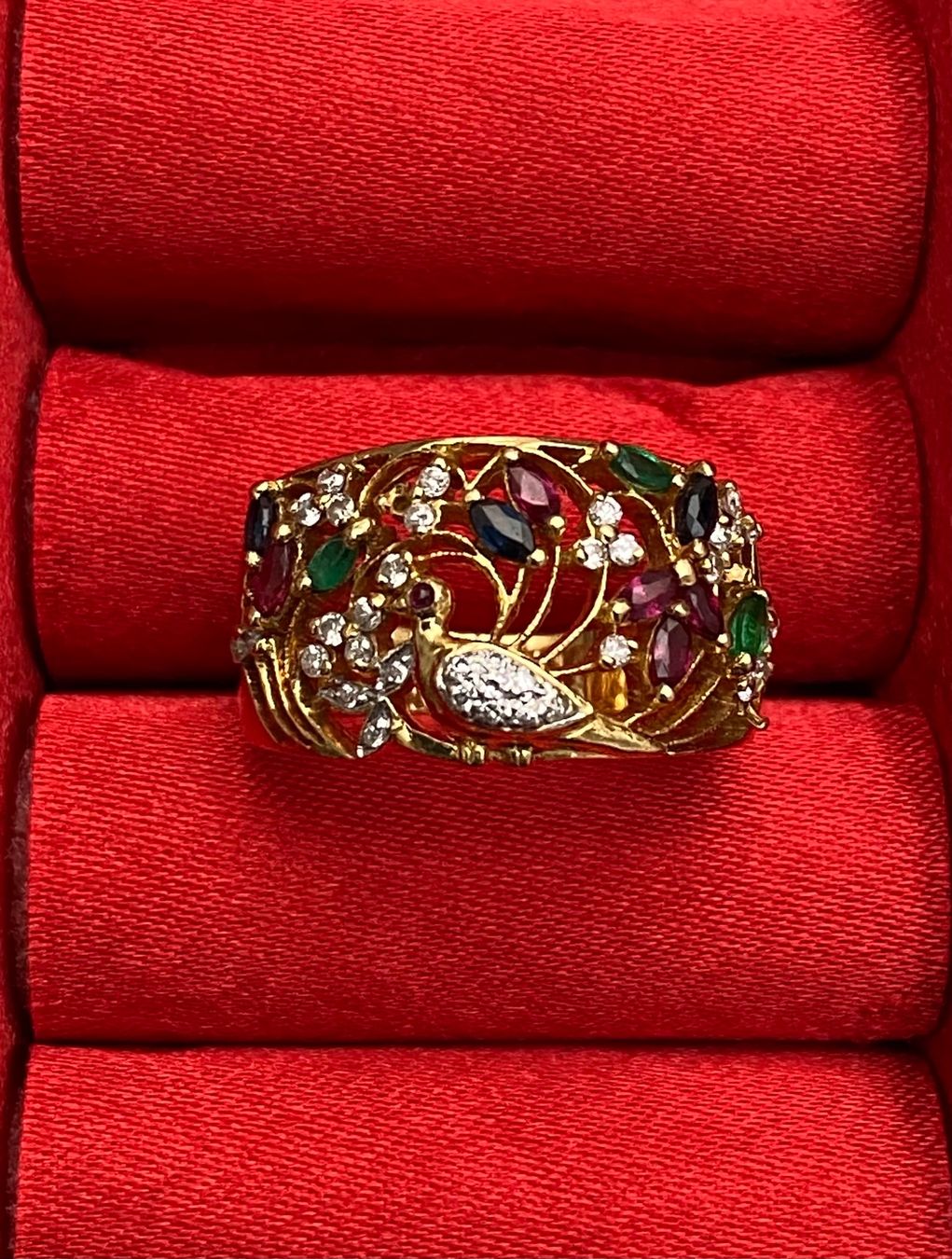 Anelli: Ring 18 K GG / div. Edelsteinen in Form eines Vogels – Usato da Wettingen venduto da taloo