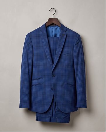 Costume homme SAVILE ROW by CG – Bleu à carreaux – T. 44/46