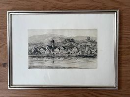 Zeichnung/Radierung von Fritz Wettler