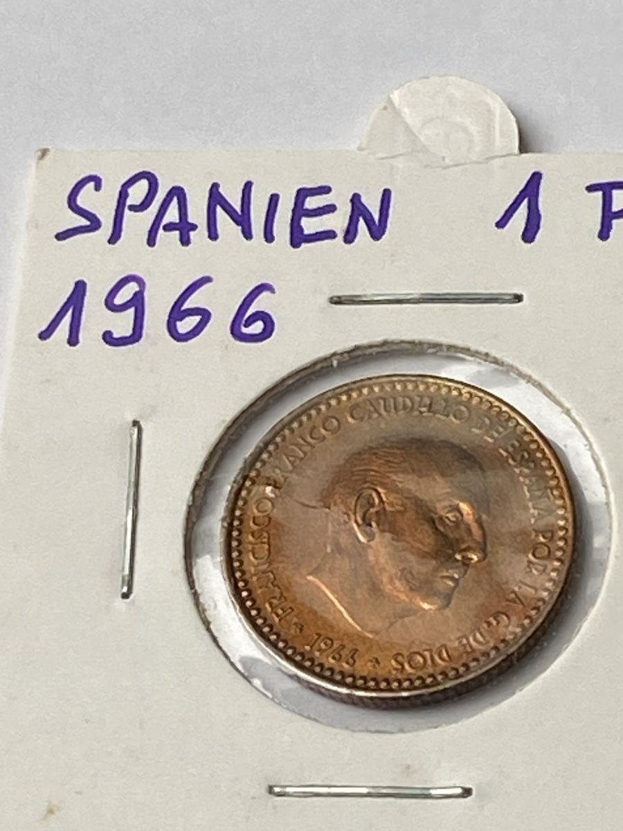 Tutti le monete: 1 peseta 1966 - Espagne – Usato da Payerne venduto da Mike1682