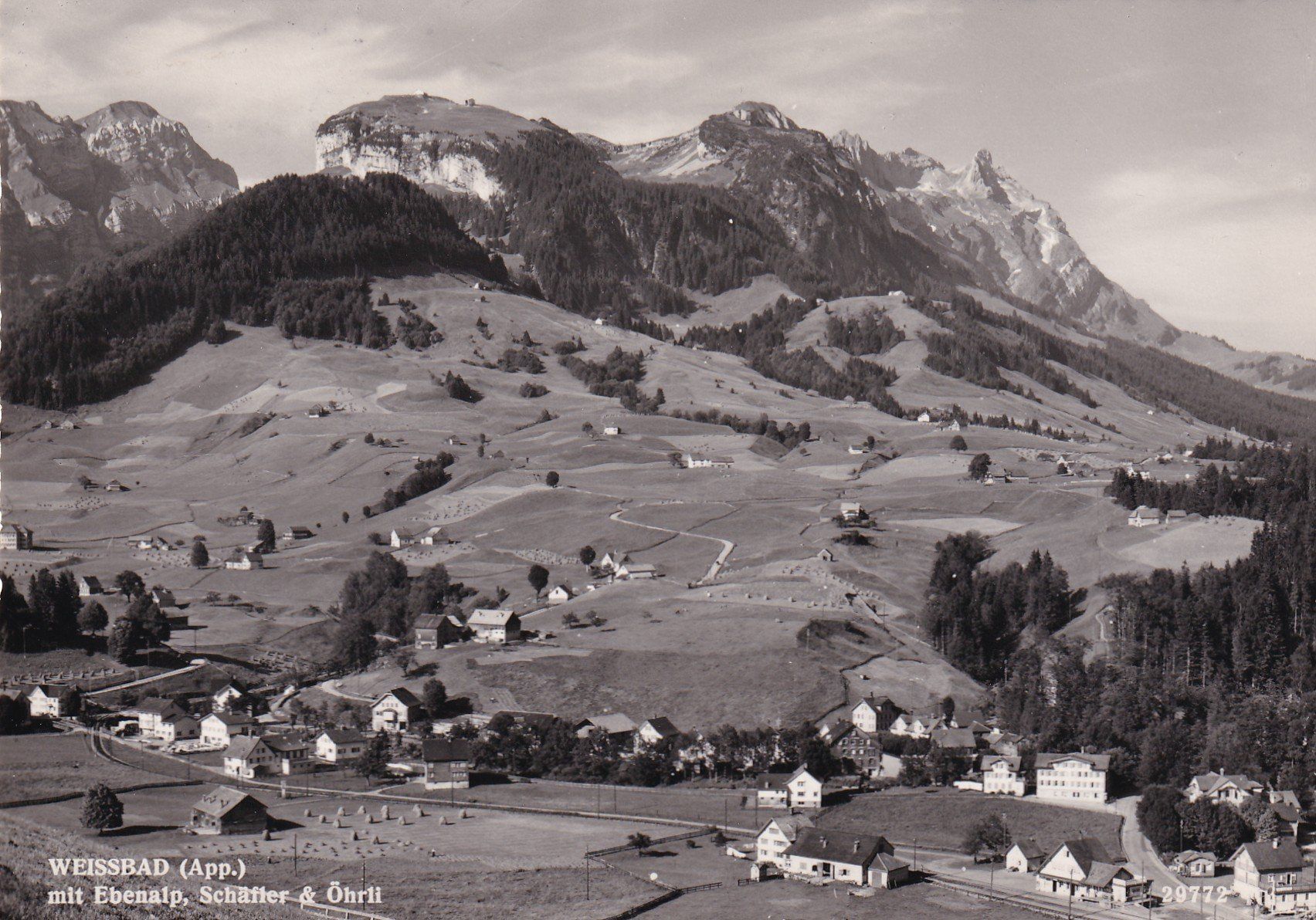 Cartoline postali: Weissbad (App.) mit Ebenalp 1958 – Usato da Cormoret venduto da Pascalll2001