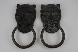 Paar Löwenkopf Türklopfer Vintage Schloss Stil