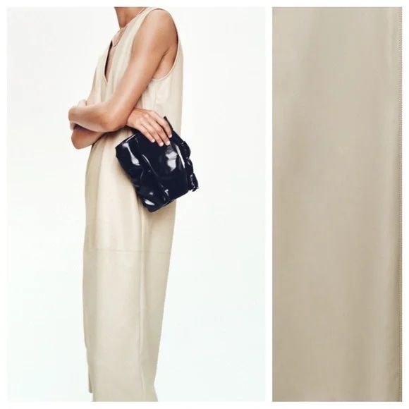 Zara Vestiti: Beiges Kunstleder Kleid XS – Usato da Wallisellen venduto da Miu_ 1