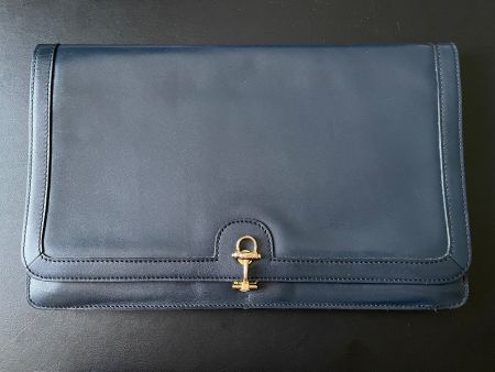 Swiss Re-a Clutch Tasche Unisex - dunkel blau Leder