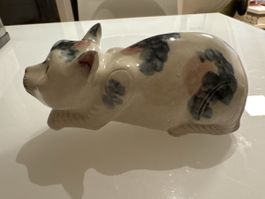 Vintage Keramik Wandvase Katze – Glückskatze Wall Pocket 