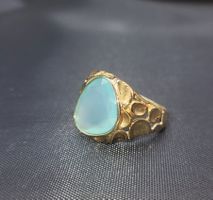 375 Vintage Massiv Gold Ring Mit Stein