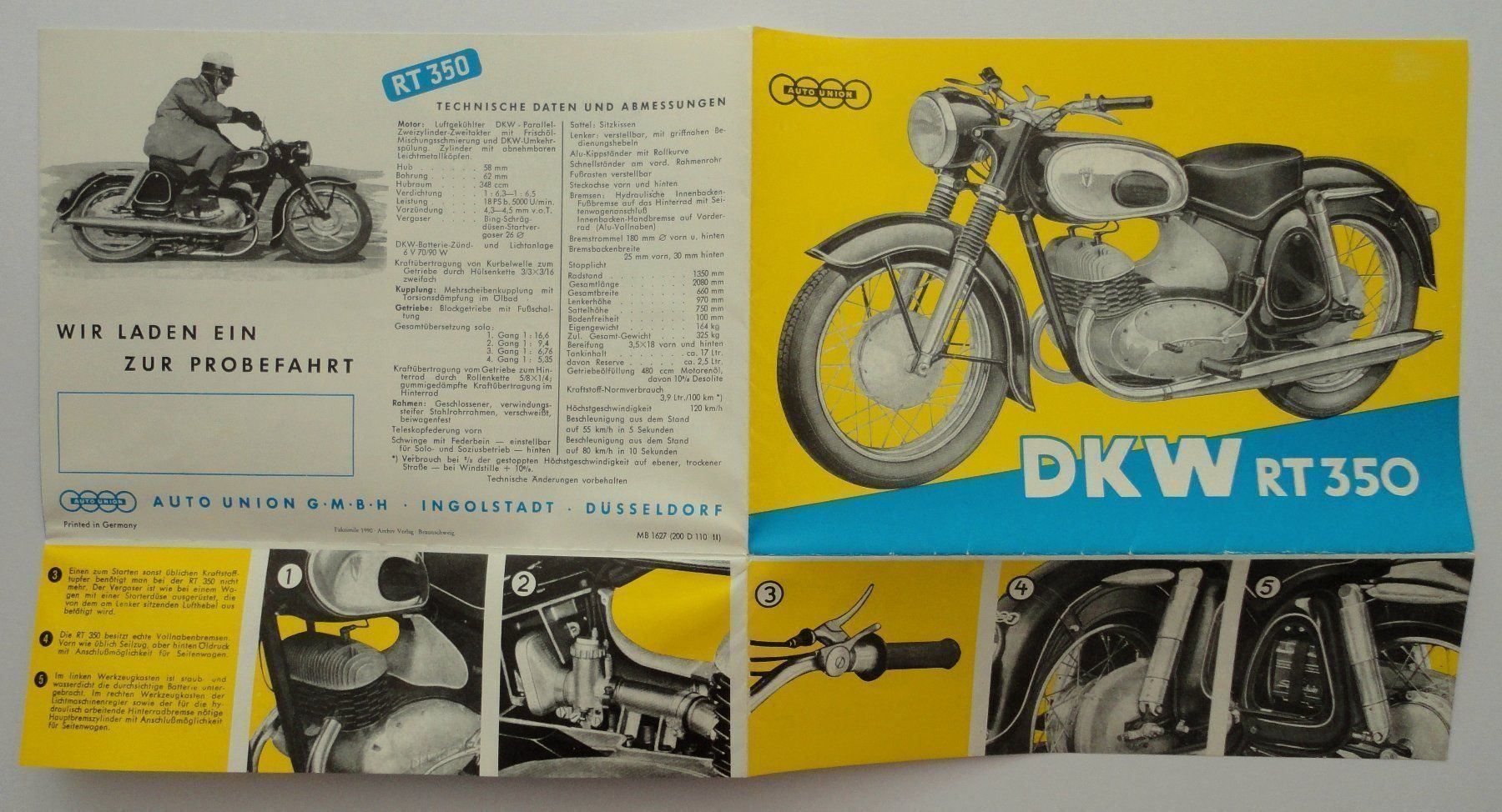 DKW Tutti i ricambio per moto: DKW RT350 Motorrad-Faltprospekt – Usato da zürich venduto da parts5060 5
