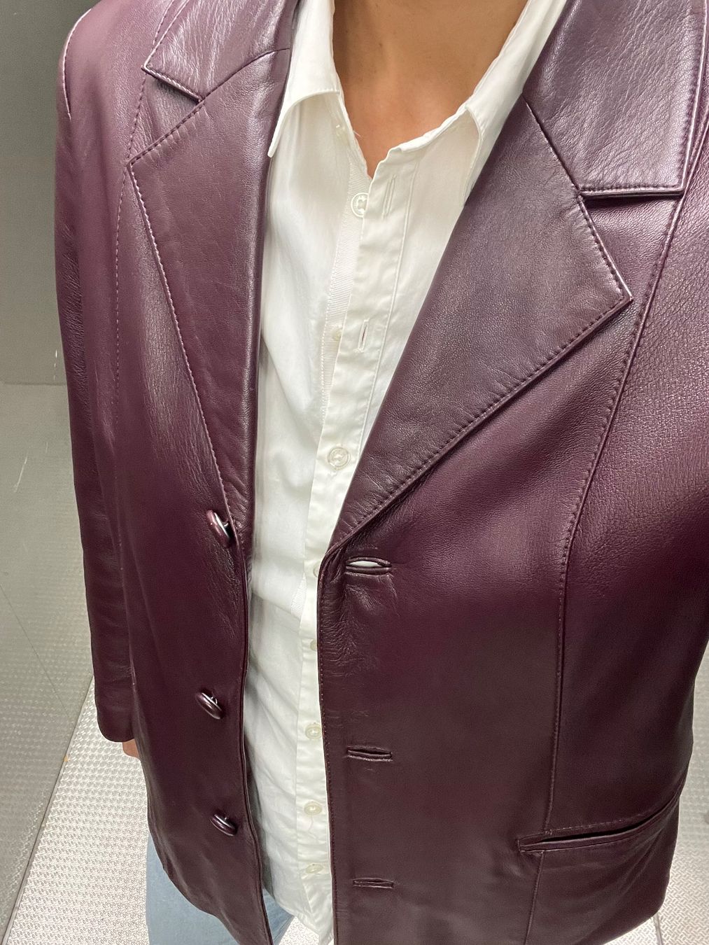 Giacche: Aubergine Leather Jacket / Long Blazer -Size S – Usato da Zürich venduto da chuck843 1