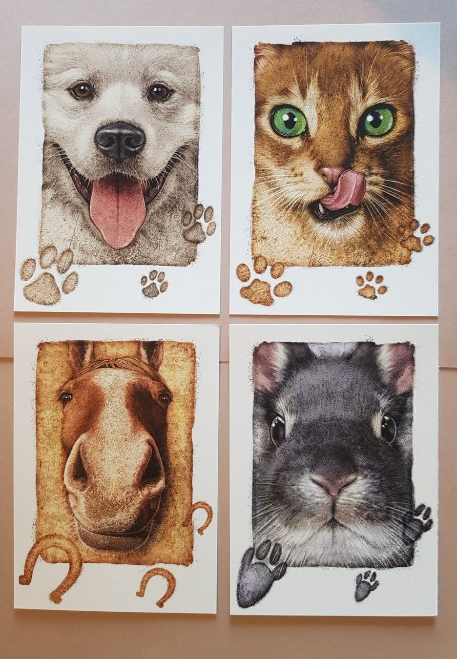 Cartoline: Postkarten 4 Subjekts TIERE – Nuovo e nell'imballaggio originale da Zürich venduto da Avd 1