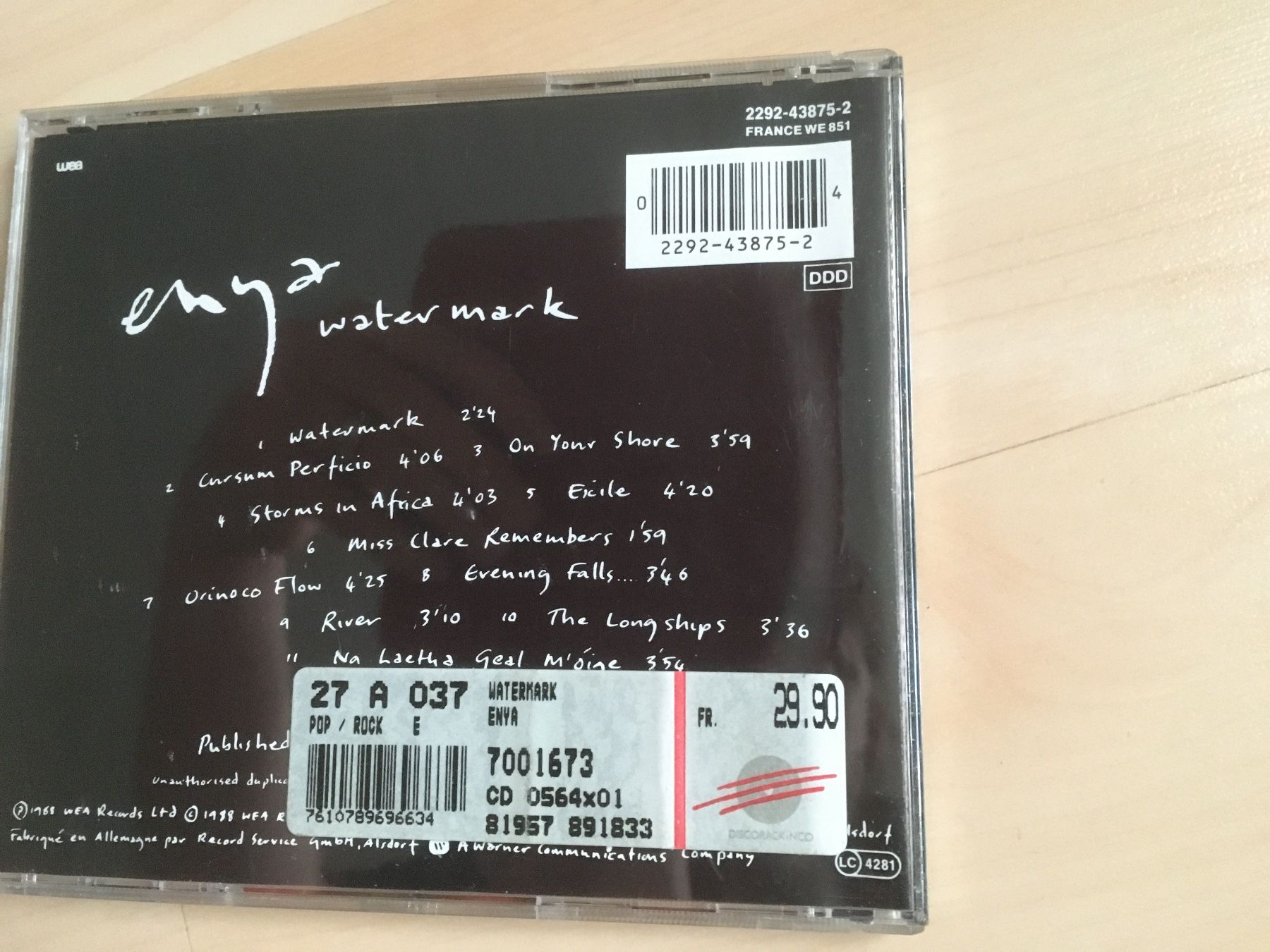 CD: Enya "watermark" – Usato da Oberurnen venduto da Numi2000 1