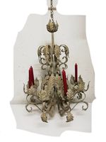 grosse Metall-Leuchter - Hängelampe mit Kerzen