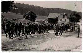 Soldaten beim Appell, Fotokarte