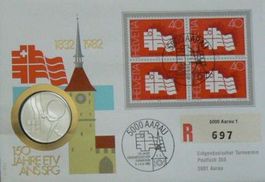 Numisbrief 150 Jahre ETV Feinsilbermünze 999.9