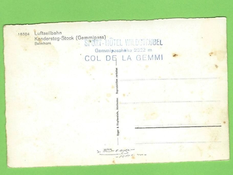 Cartoline postali: Luftseilbahn Kandersteg-Stock (Gemipass) – Usato da Zürich venduto da t24_de 1