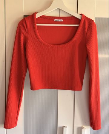 Bershka Shirt in Orange, Gr. S, Langarm - Super Zustand!