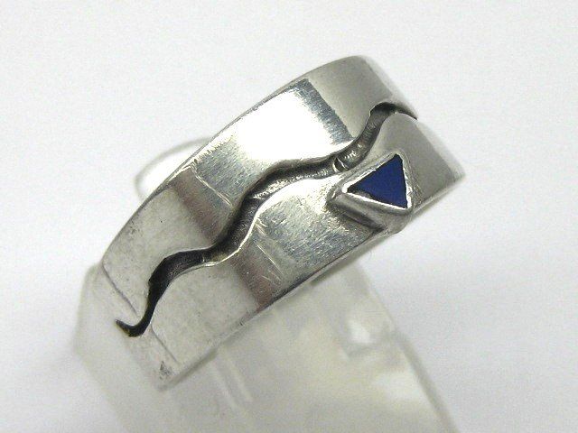 Anelli: Indianer Ring Silber 925 blauer Stein Dreieck Gr. 57 – Usato da Ermatingen venduto da Decovin