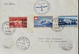Schweiz Flugpost 1939 Pro Aero Landi Eröffnung Zürich