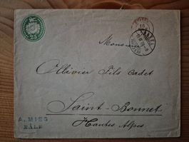 CH-Tübli Brief nach Frankeich aus 1878 Zustand gem.Bilder