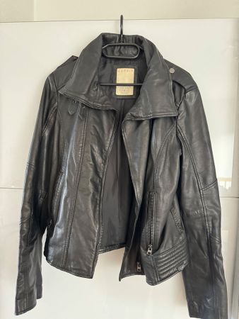 Lederjacke von Esprit, Grösse 38, schwarz