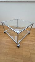 USM Haller Couchtisch / Beistelltisch Glas auf Rollen 51x51