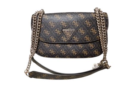 GUESS TASCHE UMHÄNGETASCHE MONOGRAM SCHWARZ BRAUN SILBER