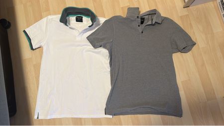 2 Poloshirts Weiss und Grau gebraucht XL Slimfit