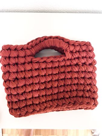 Häckeltasche rostrot/orange, neuwertig