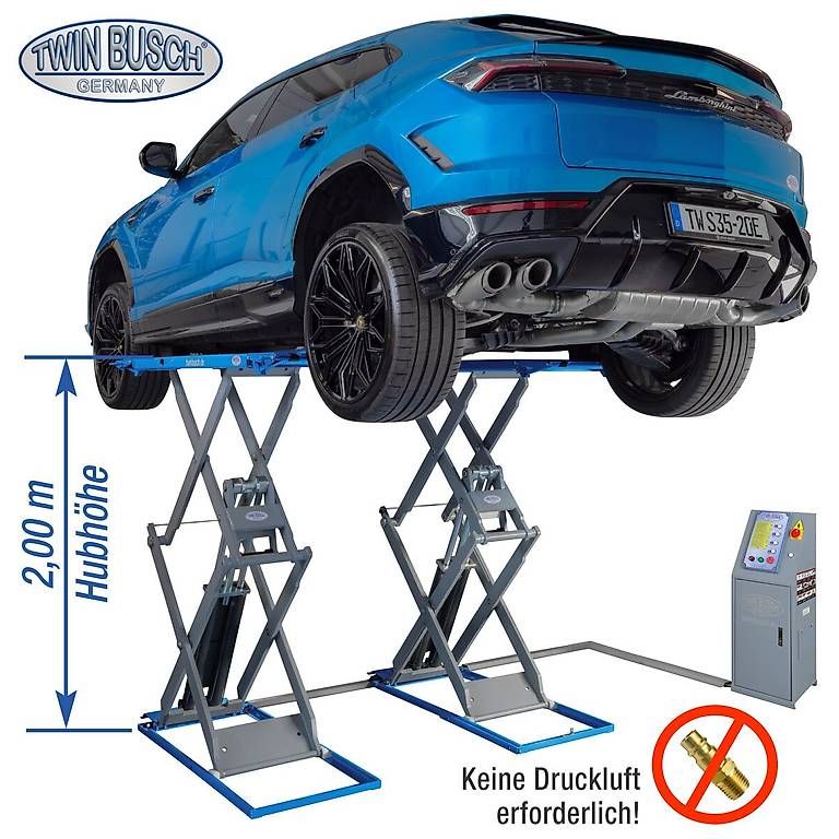 Piattaforme elevatrici & Crick: Profi Scherenhebebühne 3.5 t - Überflur Blau – Nuovo e nell'imballaggio originale da Rüthi (Rheintal) venduto da Toptool