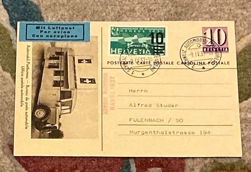 Alle Briefmarken: 1 Flugpost Karte 1937 – Gebraucht aus Koblenz von Markenhimmel