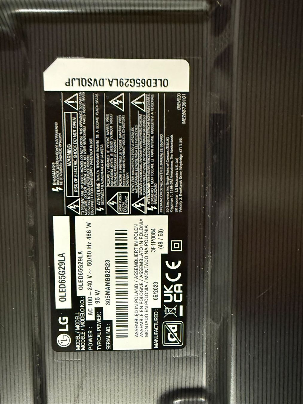 LG Televisori: LG OLED65G29LA defekt – Difettoso da Oberengstringen venduto da Limmat8102 2
