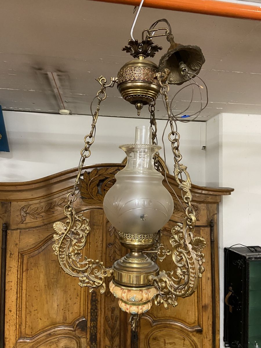 Lampade: Alte Hängelampe Jugendstil Messing – Usato da Dietikon venduto da brocki-eyra 2