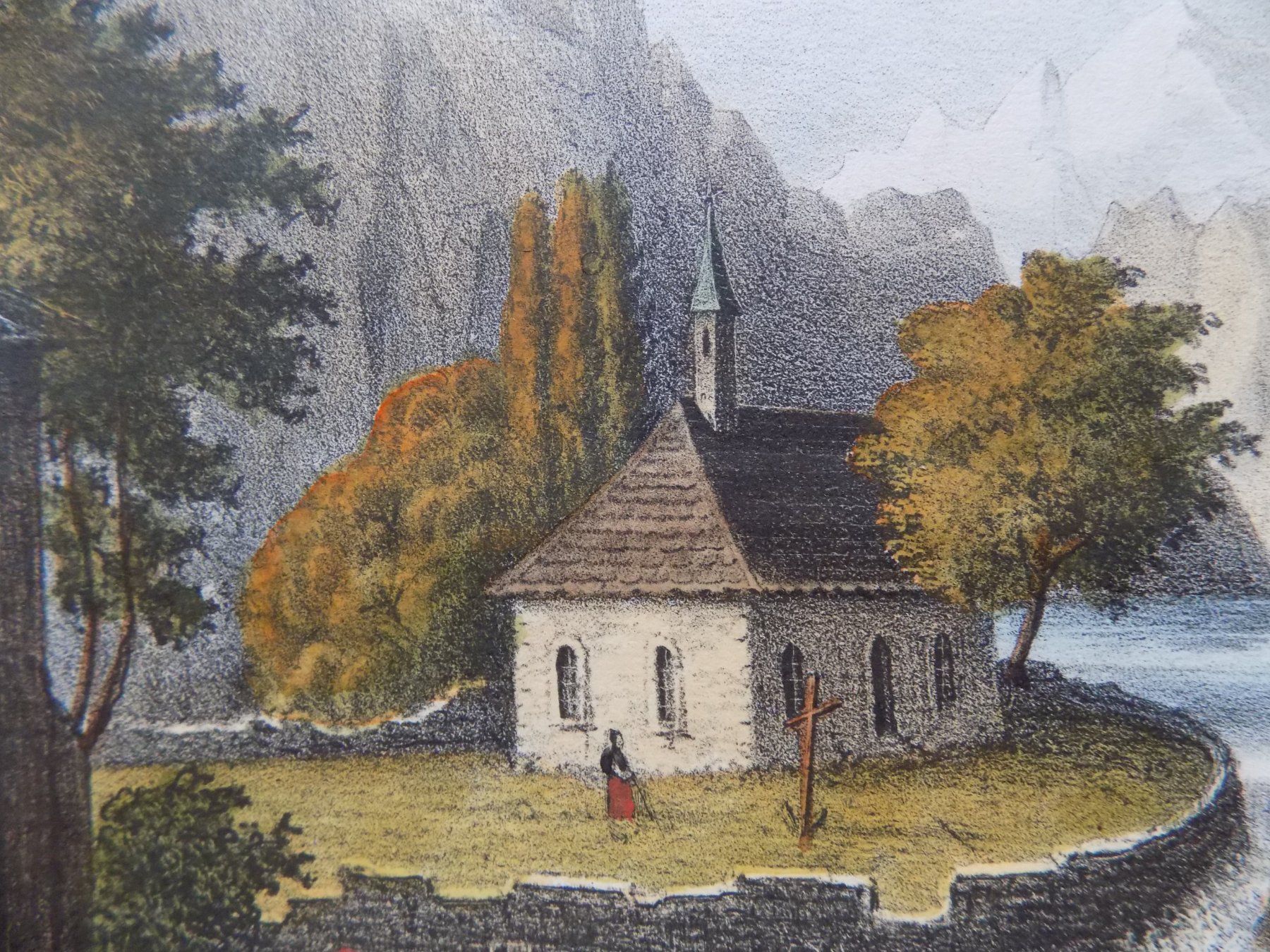 Gravures: In Graubünden kolorierte Lithographie Wenzel – D'occasion à Risch par Antikfee 4