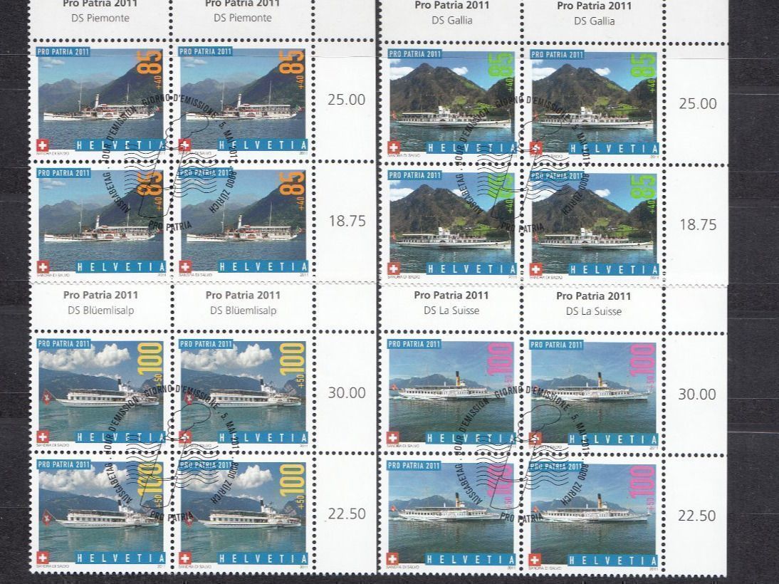 Tutti i francobolli: SBK B313 - B316 im 4er-Block mit ET – Usato da Bürglen TG venduto da StampGraf