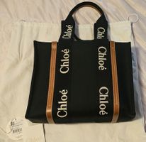 Chloé Woody Tote Tasche Leder Canvas neu mit Etikett
